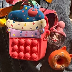 Colorful Cupcake Pop It Crossbody Bag for Kids